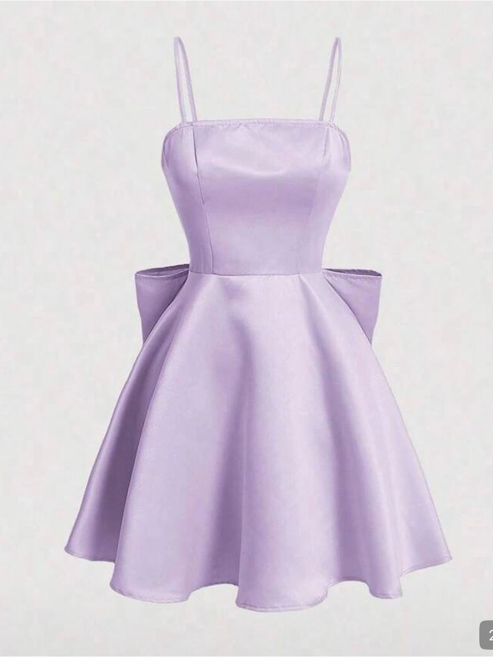 Lilac Satin Spaghetti-Strap Mini Dress